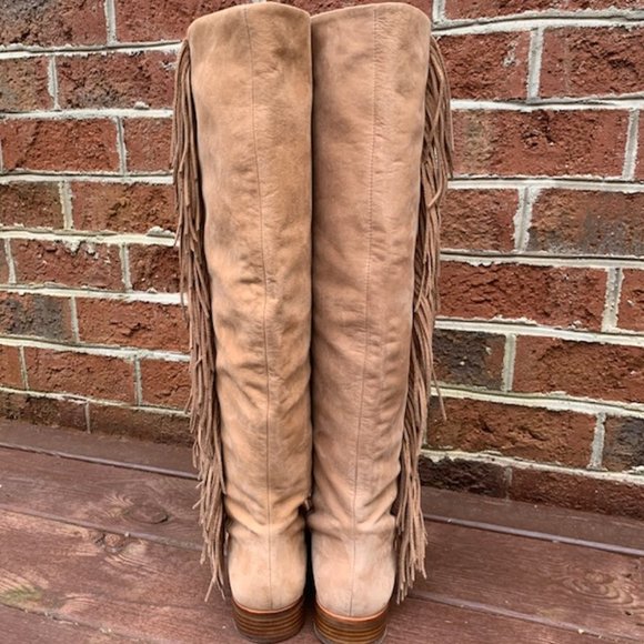 Sam Edelman Josephine Boho Slouch Fringe Boot 7.5 - Picture 4 of 13